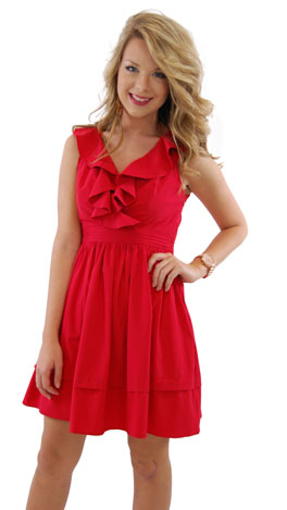 Classic Act Dress, Red