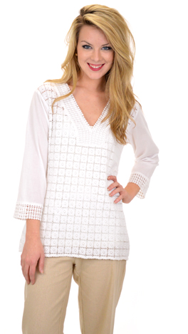 I Spye Eyelet Tunic, White