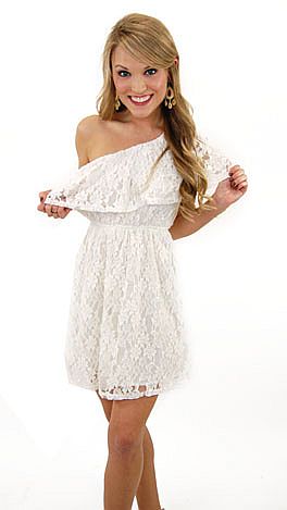 Best Basic One Shoulder, Lace Ivory White