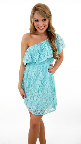 Best Basic One Shoulder, Lace Mint