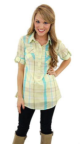 Lilly Plaid Top, Yellow