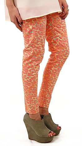 Coral Leopard Jeans