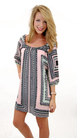 Scarf Print Shift, Pink