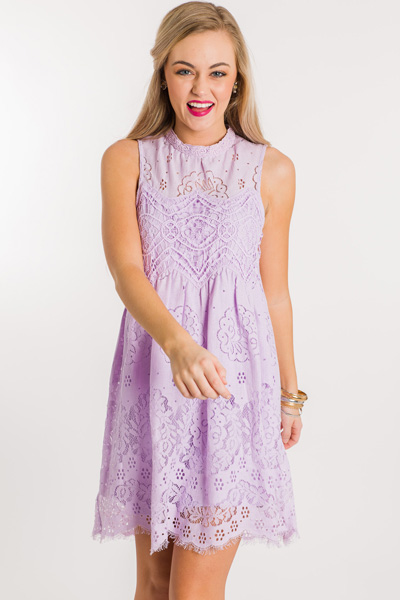 Eyelash Lace Dress, Lilac