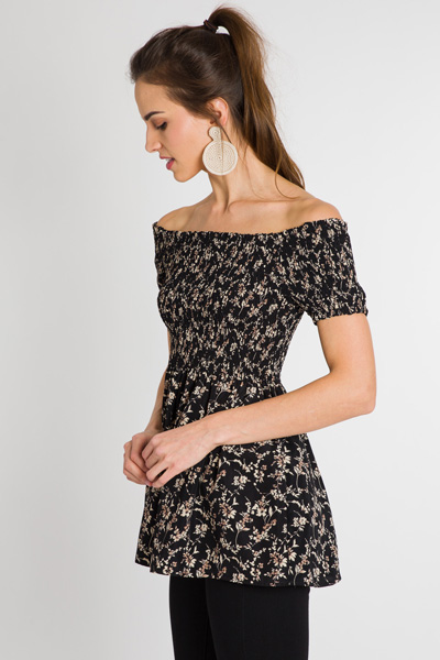 Smocked Floral Top