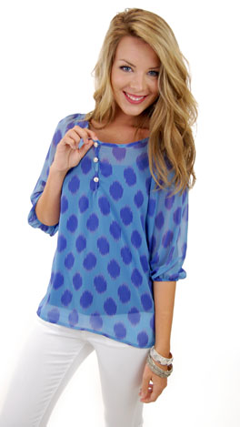 Powder Puff Blouse, Blue