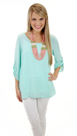 Please & Thank You Tunic, Mint