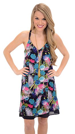 Living in Paradise Dress, Navy - Sale - The Blue Door Boutique