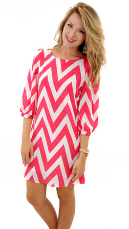 Coral Chevron Dress