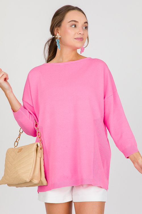 Eye Candy Tunic Sweater in Light Pink main image 1