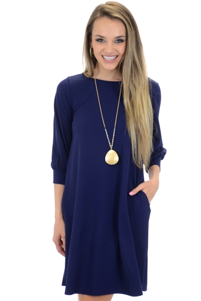 Essential Pocket Dress, Navy
