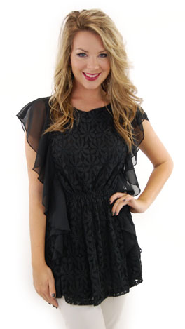 Sweet Lace Top, Black