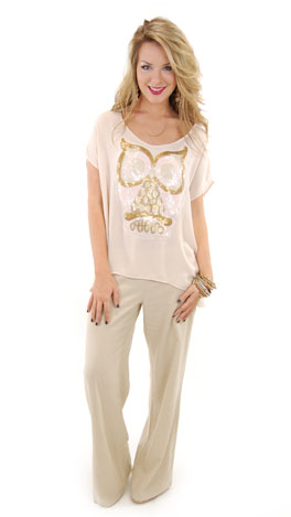 Sequin Owl Top