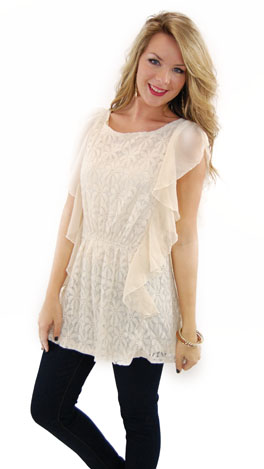 Sweet Lace Top, Ivory
