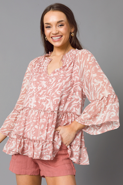 Current Tiered Blouse, Mauve