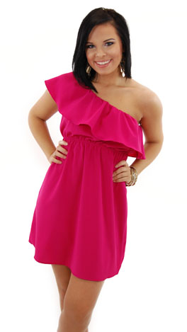 Classic 1 Shoulder Dress, Pink