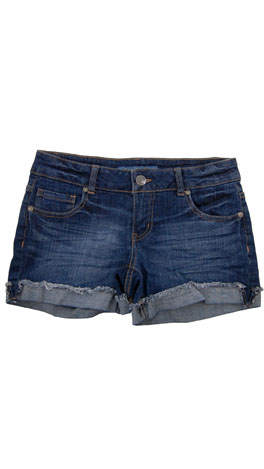 Cut Off Cuff Shorts, Dark Denim