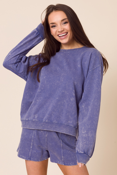 Mineral Wash Sweatshirt, Indigo
