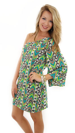 Greener Pastures 1 Shoulder Dress