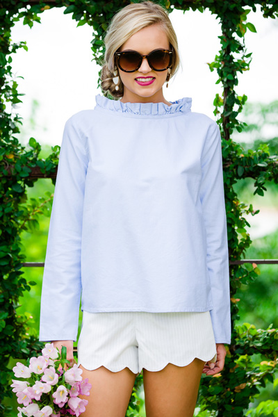 Capri Cotton Top, Blue