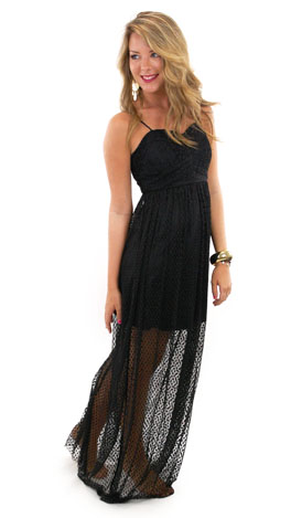 Leah Lace Dress, Black
