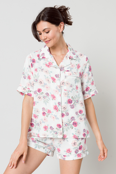 Floral PJ Set, Off White