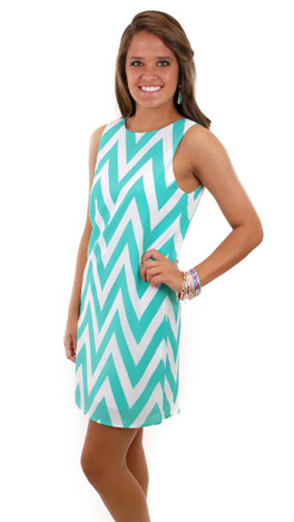 Slip into Chevron Dress, Jade