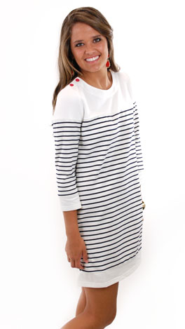 Nautical Watch Dress, White