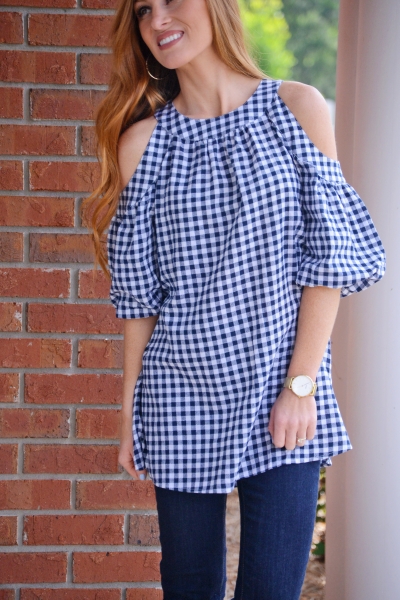 Gingham Glam Frock - Tunics - Tops - The Blue Door Boutique