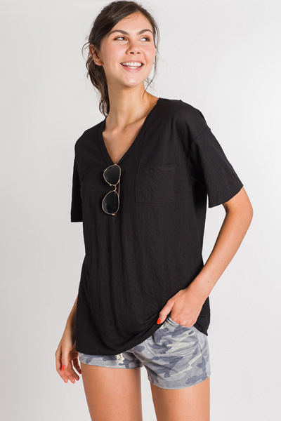 Let It Go V Neck, Black
