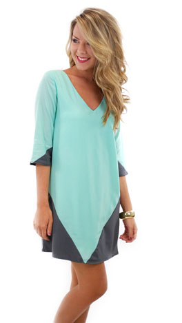 Tri-angle Again Dress, Mint