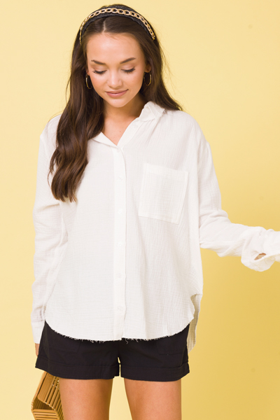 Mailee Puff Button Up, Ivory