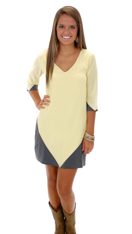 Tri-angle Again Dress, Yellow