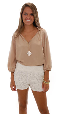 Ivory Lace Shorts