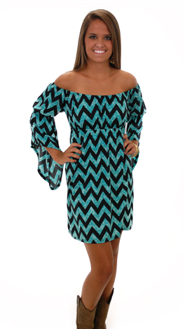 Shoulder Shimmy Dress, Blue