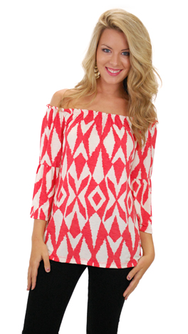 Day Dreamer Top, Coral / Red