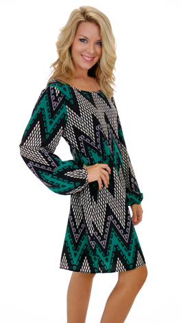 Arrowheads Dress, Green