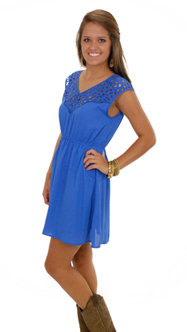 Cut That Out Dress, Blue