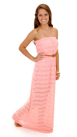 Bella Belted Maxi, Peach