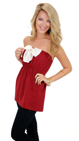 Gameday Tube Top, Crimson