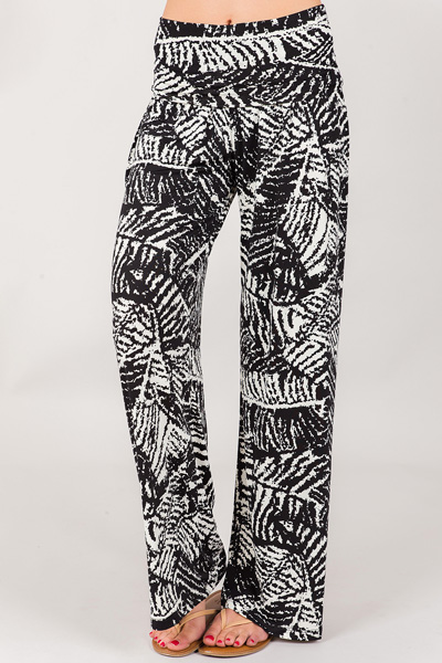 Abstract Leaf Palazzos, Black