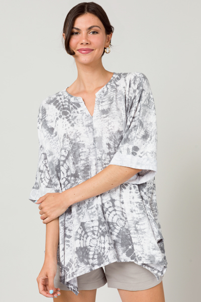 Oversize Terry Tunic, Grey Dye
