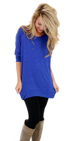 Slouchy Dolman Tunic, Royal