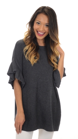 Butterfly Sweater Top, Charcoal