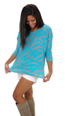 Lux Lounge Top, Aqua
