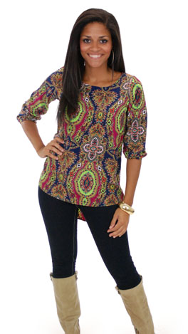 Lime Paisley Top