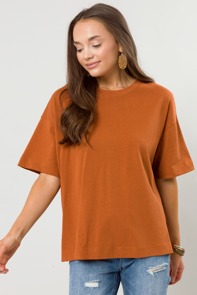Carson Boxy Tee, Rust