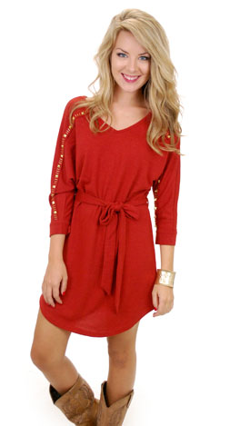 Shine on Sweater Dress, Brick