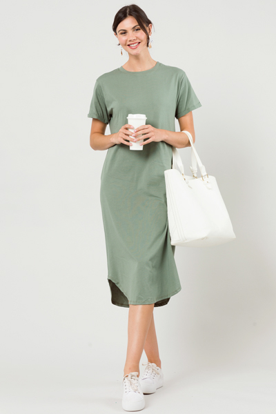 T-Shirt Scoop Maxi, Olive
