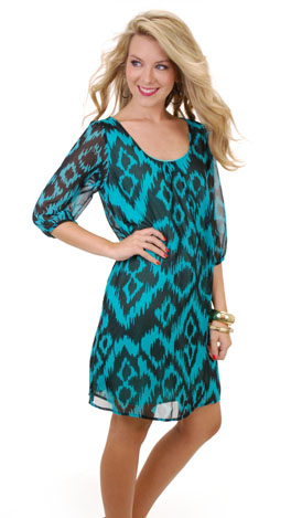 Catch My Drift Dress, Teal